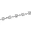 18ct White Gold Round Brilliant 1.85ct Diamond Cushion Shape Cluster Bracelet