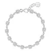 18ct White Gold Round Brilliant 1.85ct Diamond Cushion Shape Cluster Bracelet