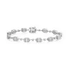 18ct White Gold Baguette & Round Brilliant Cut 3.00ct Diamond Cluster Line Bracelet