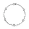 18ct White Gold Round Brilliant 2.60ct Diamond Illusion Style Cluster Bracelet
