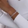18ct White Gold Round Brilliant 2.25ct Diamond Leaf Cluster Bracelet - Exclusive to CH