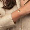 18ct Yellow Gold 0.20ct Round Brilliant Textured Flower Diamond Bracelet