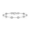 18ct White Gold Oval and Round Brilliant 3.25ct Diamond Cluster Bracelet