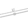9ct White Gold Oval Cut 1.00ct Diamond Toggle Bracelet