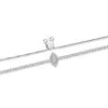 9ct White Gold Marquise 1.00ct Diamond Cluster Toggle Bracelet