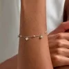 9ct White Gold Round Brilliant 0.33ct Diamond Clover Shape Multi-Drop Bracelet - Exclusive to CH