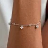 9ct White Gold Round Brilliant 0.33ct Diamond Clover Shape Multi-Drop Bracelet - Exclusive to CH