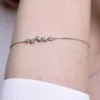 9ct White Gold Round Brilliant 0.15ct Diamond Marquise Shape Bracelet