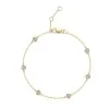 9ct Yellow Gold Round Brilliant 0.33ct Diamond Rub Over Staggered Bracelet