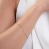 9ct Yellow Gold Round Brilliant 0.11ct Diamond Initial A Bracelet