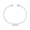 18ct White Gold Pear Emerald & Brilliant Cut 1.08ct Diamond Crossover Bangle
