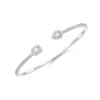 18ct White Gold Pear Emerald & Brilliant Cut 1.08ct Diamond Crossover Bangle