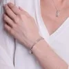 18ct White Gold Princess & Round Brilliant Cut 1.20ct Diamond Multi Strand Cross Over Bangle