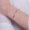 18ct White Gold Princess & Round Brilliant Cut 1.20ct Diamond Multi Strand Cross Over Bangle