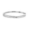 18ct White Gold Princess & Round Brilliant Cut 1.20ct Diamond Multi Strand Cross Over Bangle