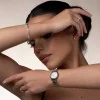 9ct White Gold Brilliant Cut 1.04ct Rub Over Bangle
