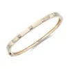 9ct Yellow Gold Baguette Cut 0.22ct Rectangular Diamond Bangle