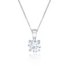 18ct White Gold Round Brilliant 2.00ct Diamond Solitaire Pendant Necklace