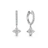9ct White Gold Brilliant Cut Diamond 0.88ct Cluster Hoop Earrings