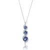 9ct White Gold 0.94ct Oval Cut Sapphire & Diamond Pendant