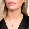 9ct White Gold 0.94ct Oval Cut Sapphire & Diamond Pendant