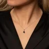 9ct White Gold Pear Sapphire Rub Over Pendant