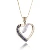 9ct Yellow Gold 0.58ct Princess Cut Sapphire & Diamond Pendant