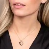 9ct Yellow Gold 0.58ct Princess Cut Sapphire & Diamond Pendant