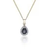 9ct Yellow Gold 0.04ct Diamond and Sapphire Halo Pendant