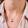 9ct Yellow Gold 0.04ct Diamond and Sapphire Halo Pendant