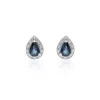 9ct Yellow Gold 0.07ct Diamond and Sapphire Halo Earrings