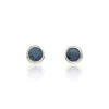 9ct Yellow Gold Sapphire Rub Over Earrings