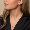 9ct Yellow Gold Sapphire Rub Over Earrings