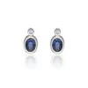 9ct Yellow Gold Diamond and 0.10ct Sapphire Bezel Set Earrings