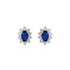 18ct White Gold 0.95ct Oval Cut Sapphire and Diamond Earrings
