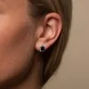 18ct White Gold Brilliant And Baguette Cut Diamond And Sapphire 0.40ct and 1.30ct Stud Earrings
