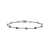 9ct White Gold Diamond 0.54ct and Ruby 1.10ct Bracelet