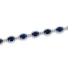 9ct White Gold 6.80ct Oval Cut Sapphire & Diamond Cluster Bracelet