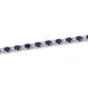 9ct White Gold 3.90ct Round Brilliant Sapphire and 0.15ct Diamond Bracelet