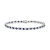 9ct White Gold 3.90ct Round Brilliant Sapphire and 0.15ct Diamond Bracelet