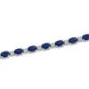 9ct White Gold 7.00ct Oval Sapphire and 0.15ct Round Brilliant Diamond Bracelet
