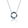 9ct White Gold Brilliant Cut 0.35ct Sapphire and Diamond Circle Necklace
