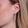 Platinum 3.55ct Green, Pink & Orange Sapphire with Lab Grown Diamond Drop Earrings