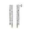 Platinum 3.55ct Green, Pink & Orange Sapphire with Lab Grown Diamond Drop Earrings