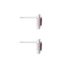 9ct White Gold Diamond 0.17ct and Ruby Halo Earrings