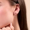 9ct Yellow Gold Ruby Rubover Stud Earrings