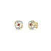 9ct Yellow & White Gold Two-Tone Round Brilliant 0.21ct Ruby & Diamond Knot Earrings