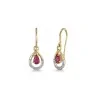 9ct Yellow Gold Pear Cut 0.50ct Ruby Open Drop Earrings