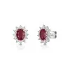 18ct White Gold Oval 1.66ct Ruby and 0.62ct Diamond Stud Earrings
