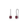 18ct White Gold 0.97ct Cushion Cut Ruby & Diamond Drop Earrings